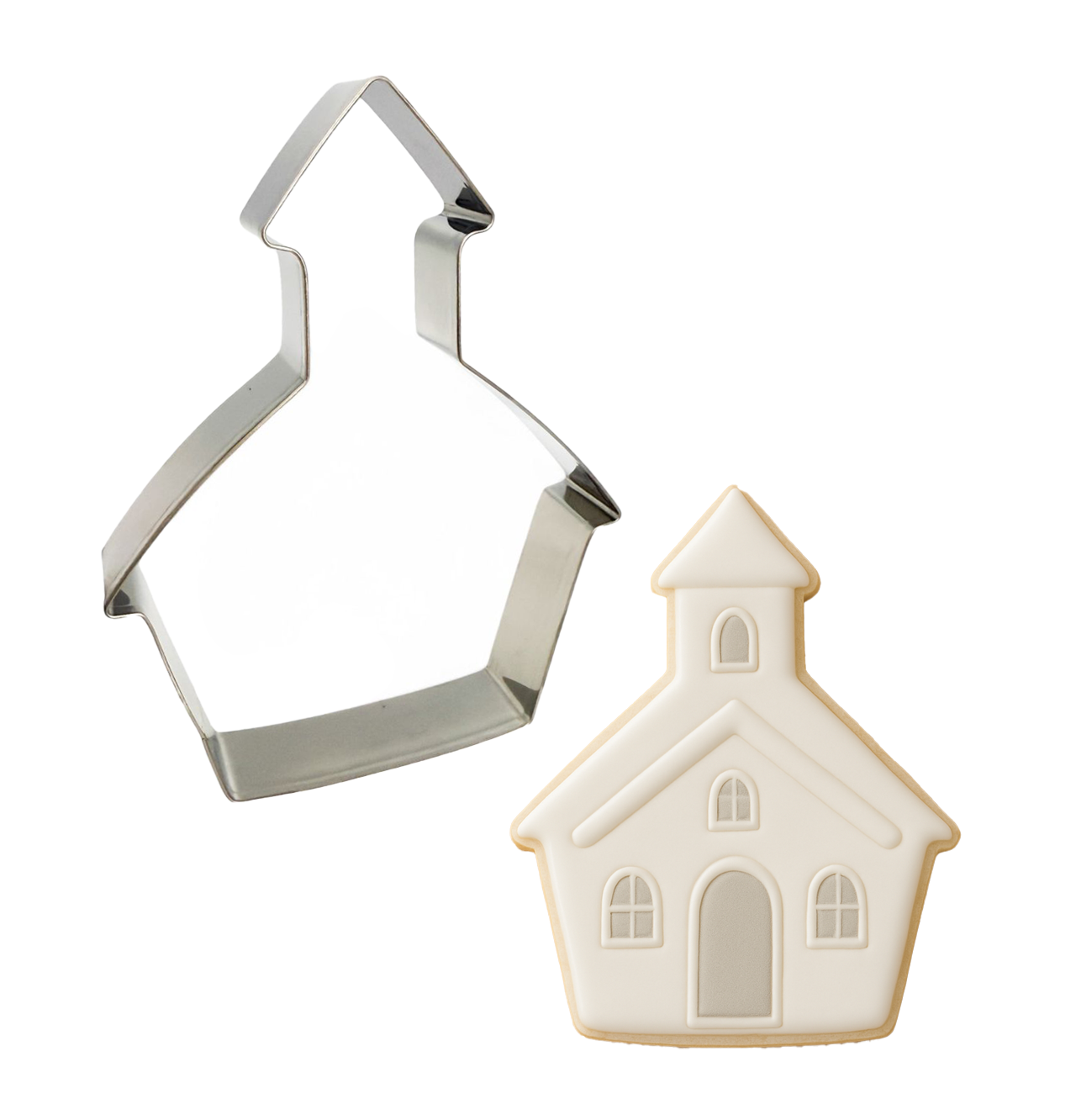 CookieCutter.com - Wholesale Cookie Cutter - Church 5" Metal Cookie Cutter B17570