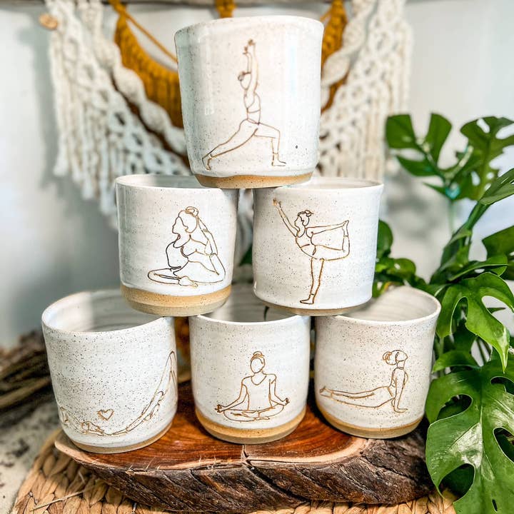 Ceramic mugs with Yoga poses and other Purchase Wholesale yoghurt pouches. Free Returns & Net 60 Terms on Faire trending on Faire.