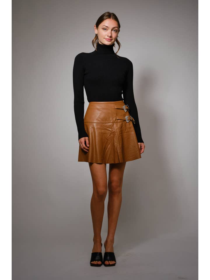 Blue B - Wholesale Skirt - Women's - 99581S - Western Buckle Faux Leather Skort7