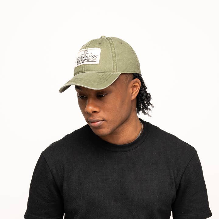 Guinness Olive Green Patch Cap for wholesale by James Trading Group INC