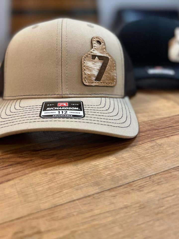 Cowhide Custom Engraved Patch Hats. sewn patch, not glued! for wholesale by NDesigns Leather