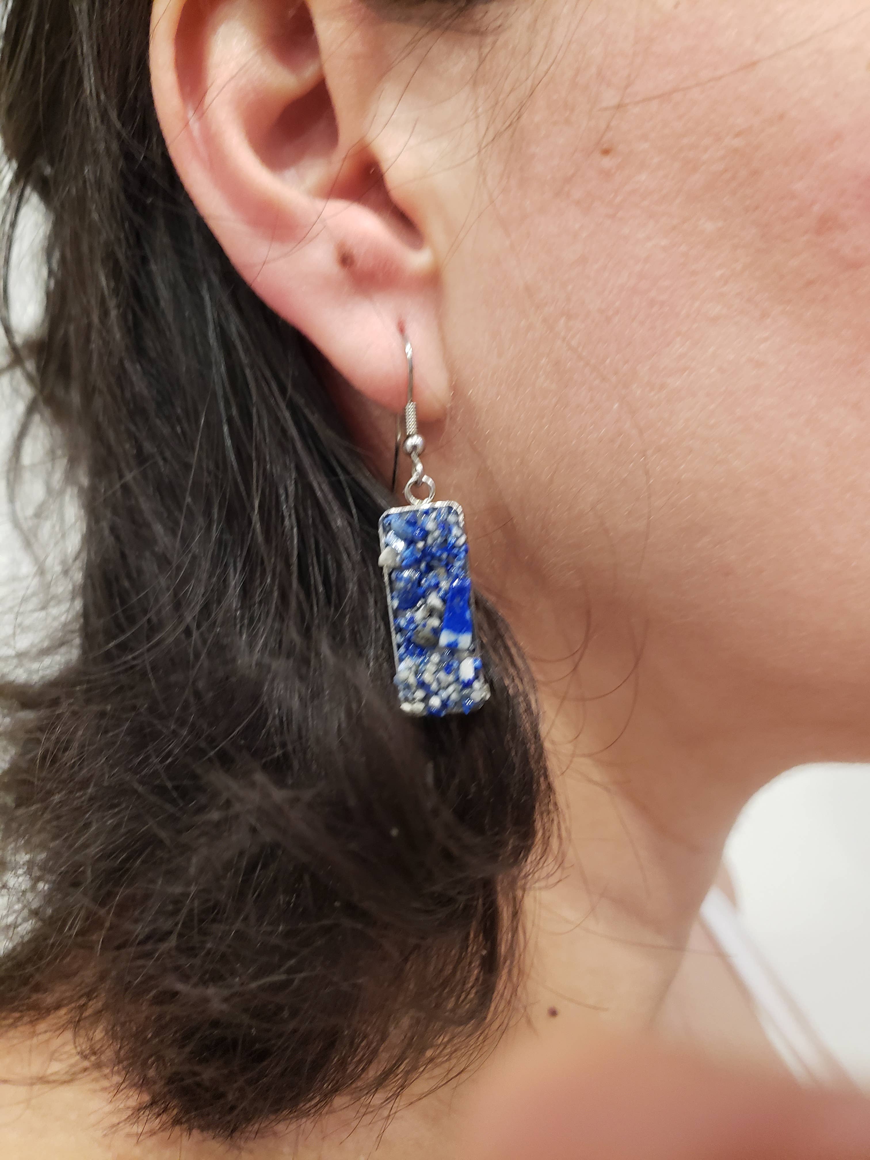 Moon studio jewelry - Wholesale Dangle Earrings - Dangle raw stone earrings5