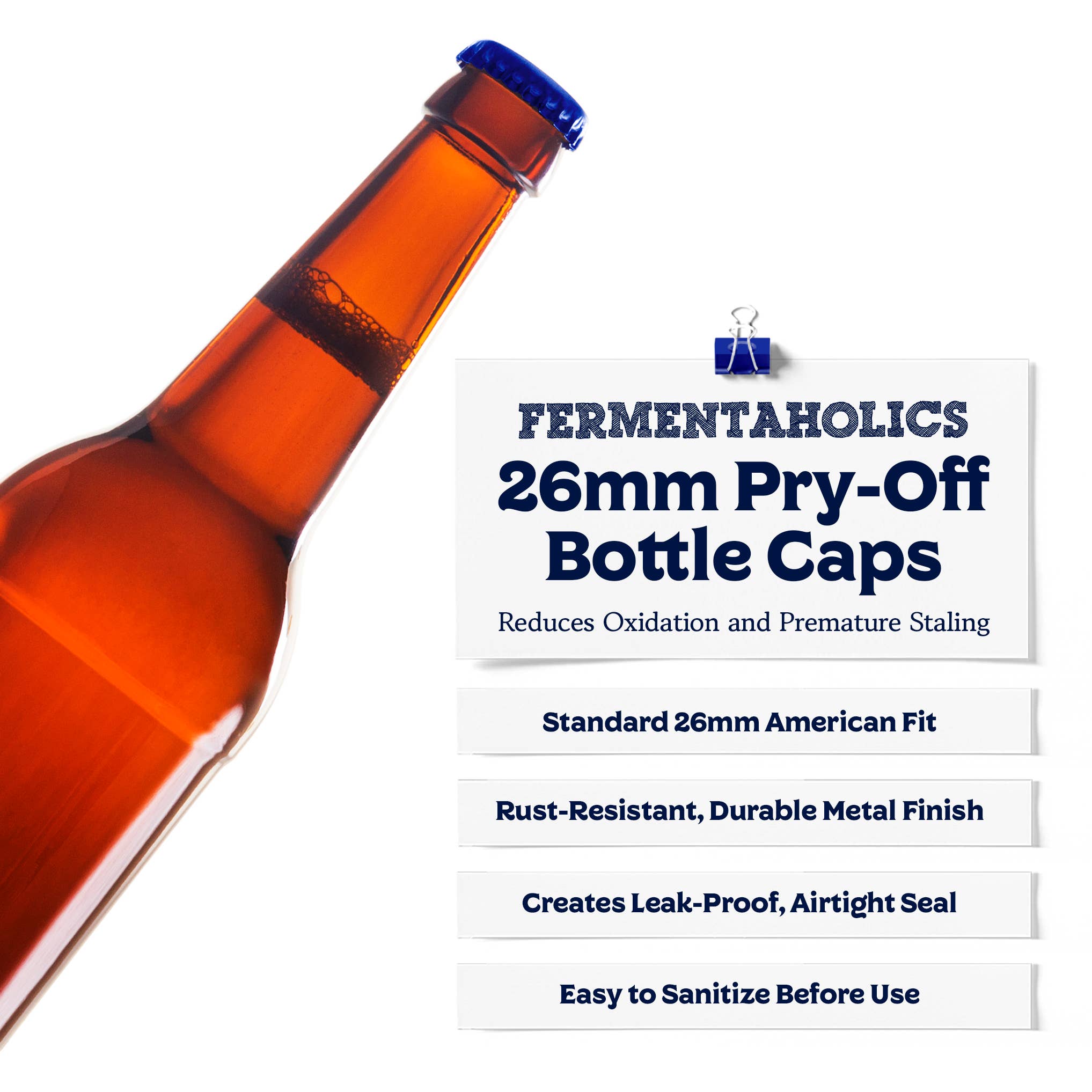 Fermentaholics - Wholesale Bottle/Wine Opener - Fermentaholics Blue Beer Bottle Caps - 144 Count4