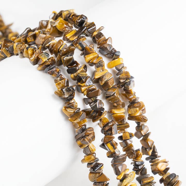 Cuentas de Chip en Bruto | Ojo de Tigre | Collar de Cristal Cuentas Sin Cortar para venta al por mayor de Soothing Crystals Beads