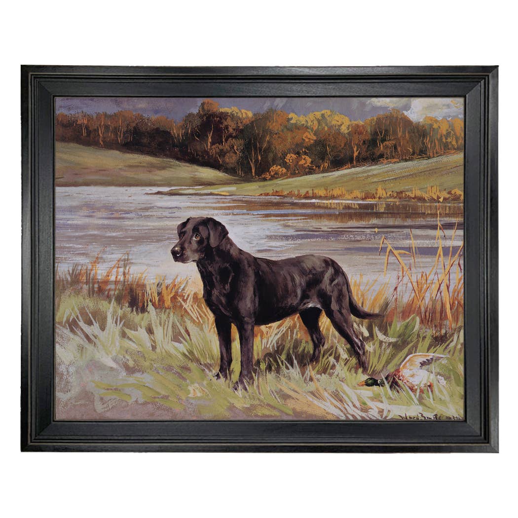 Madison Bay Co. - Historical Home Decor Reproductions - Wholesale Art Print - Labrador Retriever with Duck Framed Painting Print on Canvas28