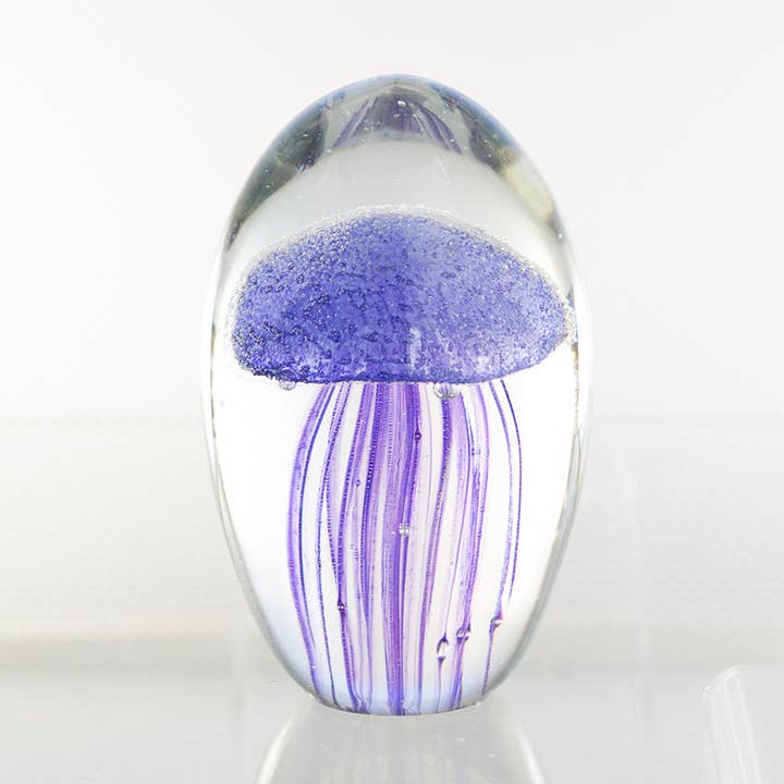 Glass Jellyfish Purple 4 1/4" for wholesale by Sea Creations