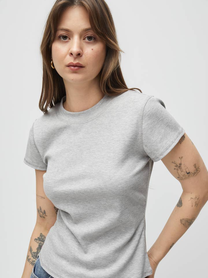 Top Jeri | T-shirt côtelé à col montant pour la vente par MOD REF