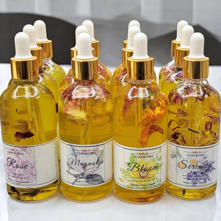 Essentially NOLA Soap Works - Wholesale Bath/Body Oil - Botanical Infused Body Oils - Feed Your Skin