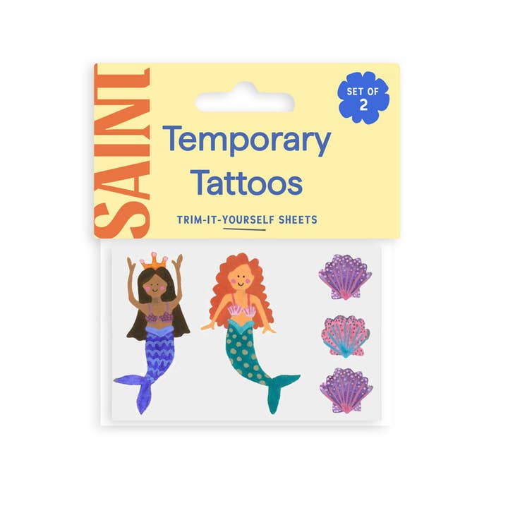 Tatuaggi temporanei a forma di sirene per la vendita all'ingrosso da parte di Saint Tattoos