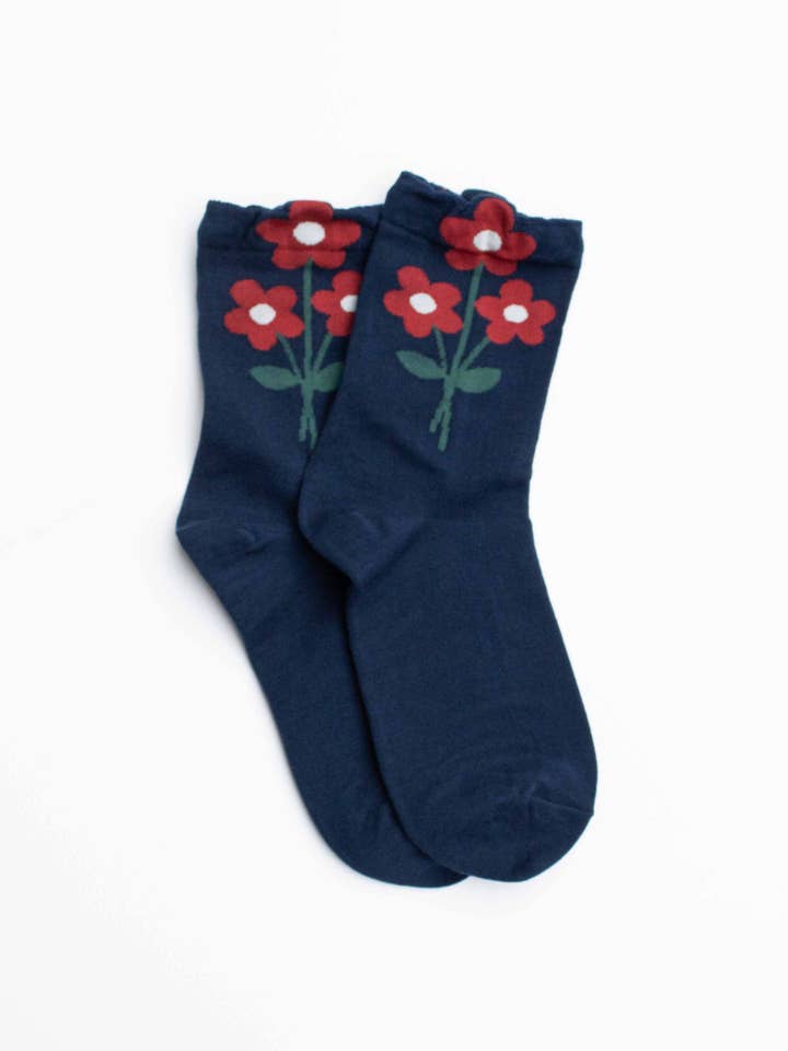 Tiepology - Wholesale Socks - Women's - Retro Bloom Cotton Blend Socks5