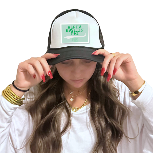 Sarahndipity Shop - Wholesale Trucker Hat - Women's - Sorority Trucker Hat w/ Patch - Collegiate Design17