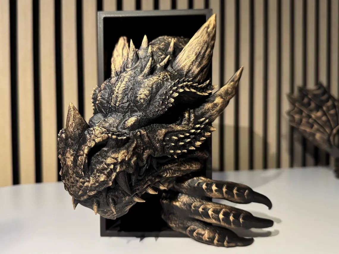 Modern Wood Cases - Wholesale Book Holder - Fantasy Dragon Book Nook & Bookend | Dragon-Inspired Décor