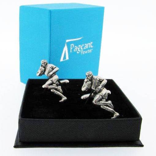 Pewter Rugby Player Cufflinks for wholesale by Pageant Pewter