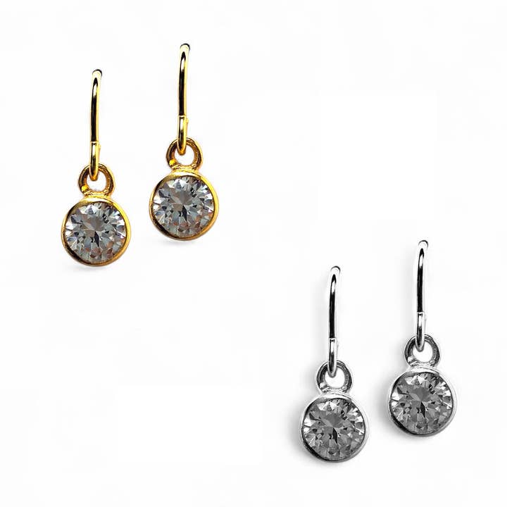 GLITTERY DROP øreringe i 925 sølv med zirkonia for engroshandel hos Grethe Winter