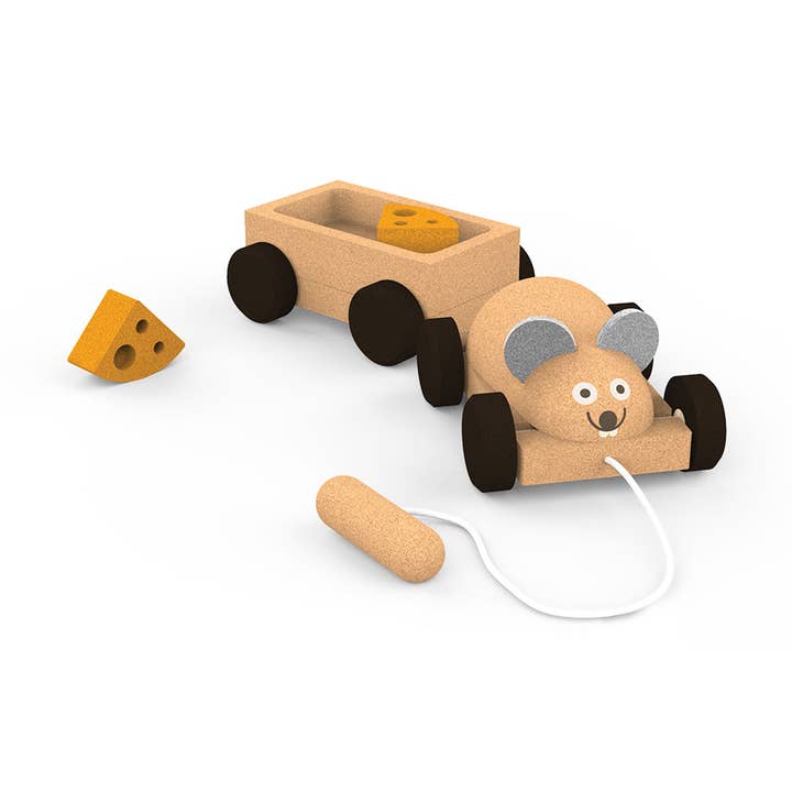 Ziehtier Maus mit Wagen für den Großhandel von ELOU by Valoris