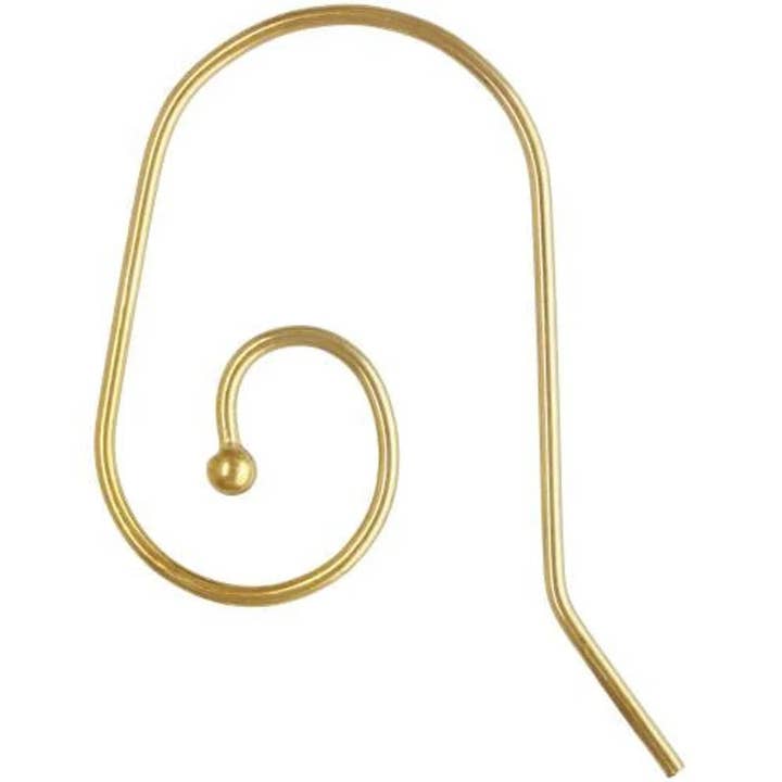 Plazko - Wholesale Craft Supplies - 14Kt Gold Filled Interchangeable Ball End Ear Wire 18.75x12.8mm - 2 pairs/pack