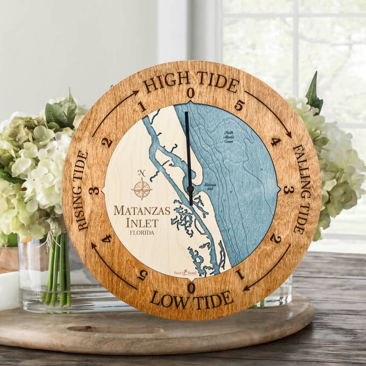 Sea & Soul Nautical Chart Art - Wholesale Wall Clock - Florida East Coast Nautical Chart Tide Clock-Many Locations127