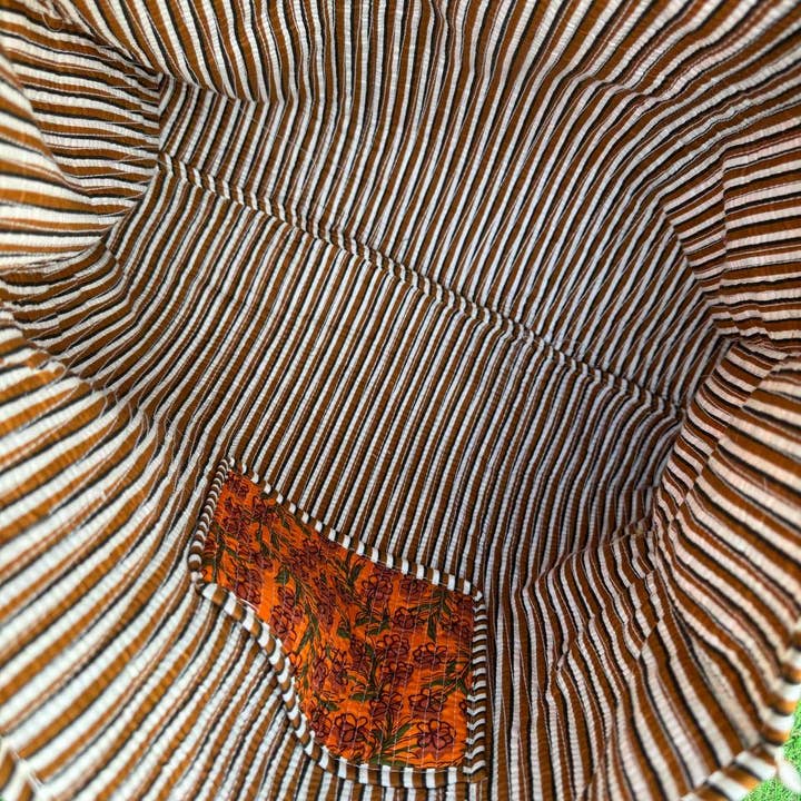 bhavnas boutique - Wholesale Tote Bag - Women's - Orange Cotton Quilted Bag Small Floral Printed Shoulder Bags6