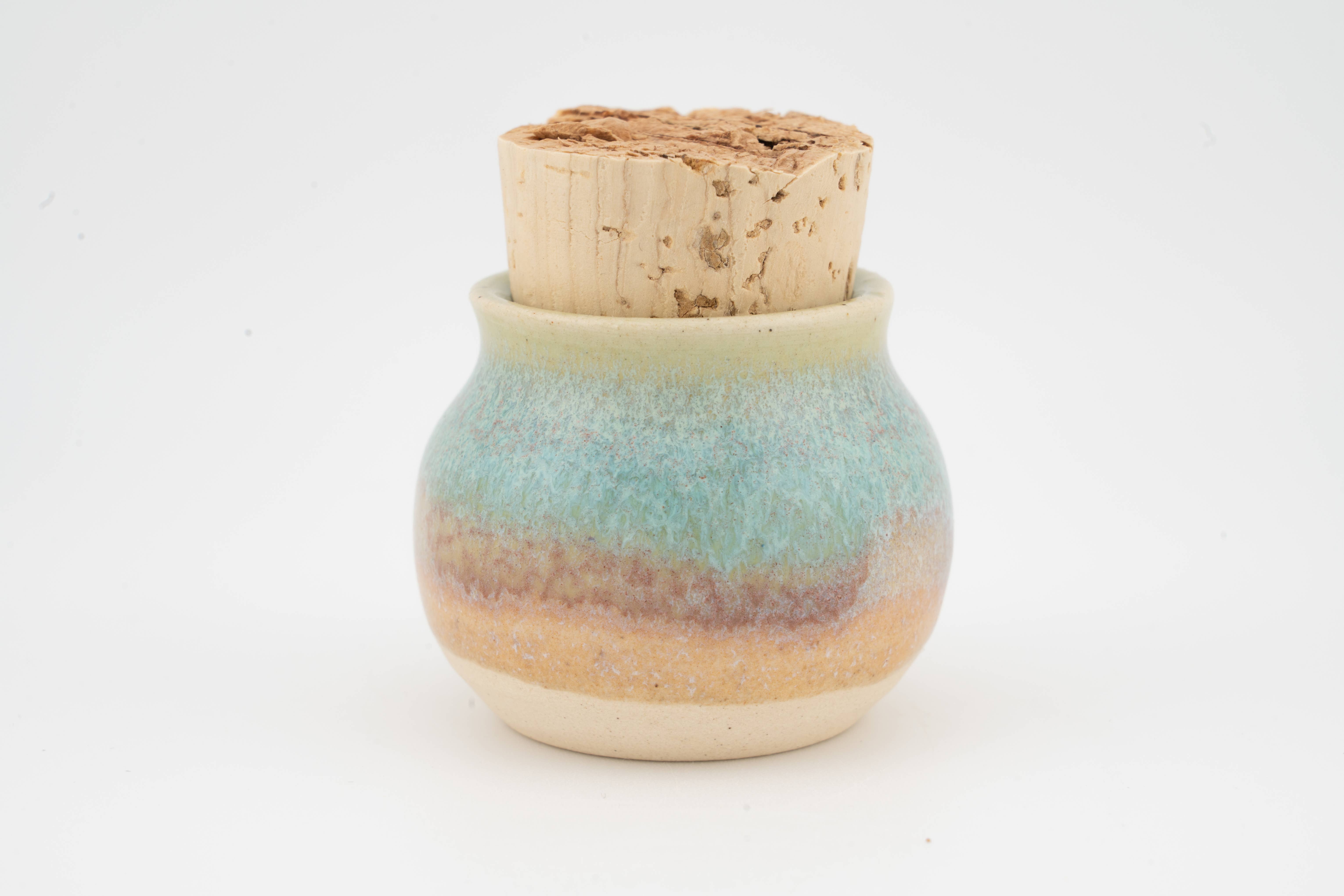 Swan City Ceramics - Vente Pots - Mini pots en céramique artisanale avec bouchon en liège, style apothicaire8