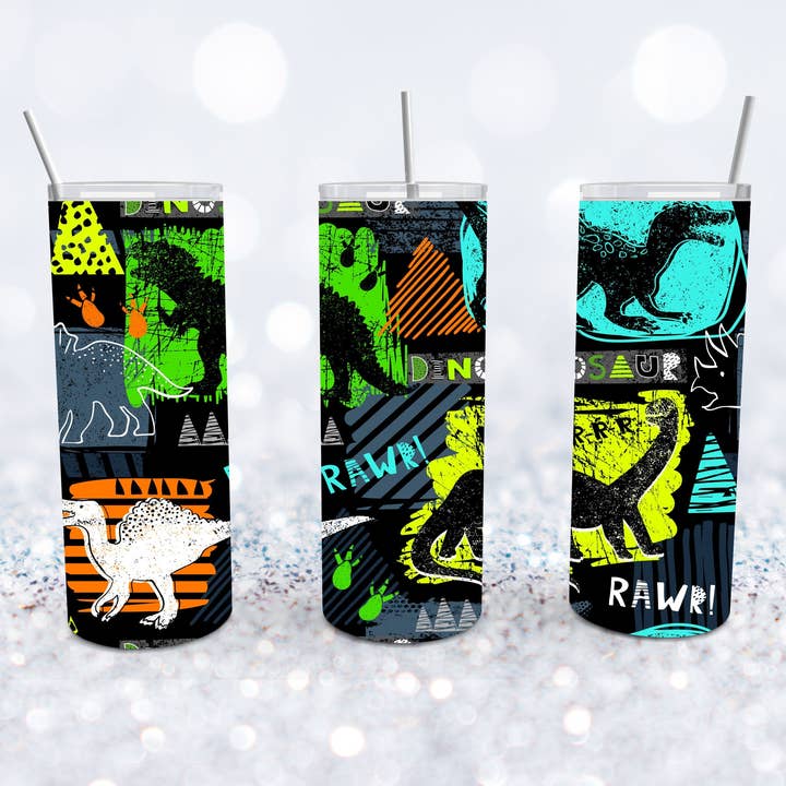 Grafitti Dinosaur Tumbler for wholesale by Beyond Bayside