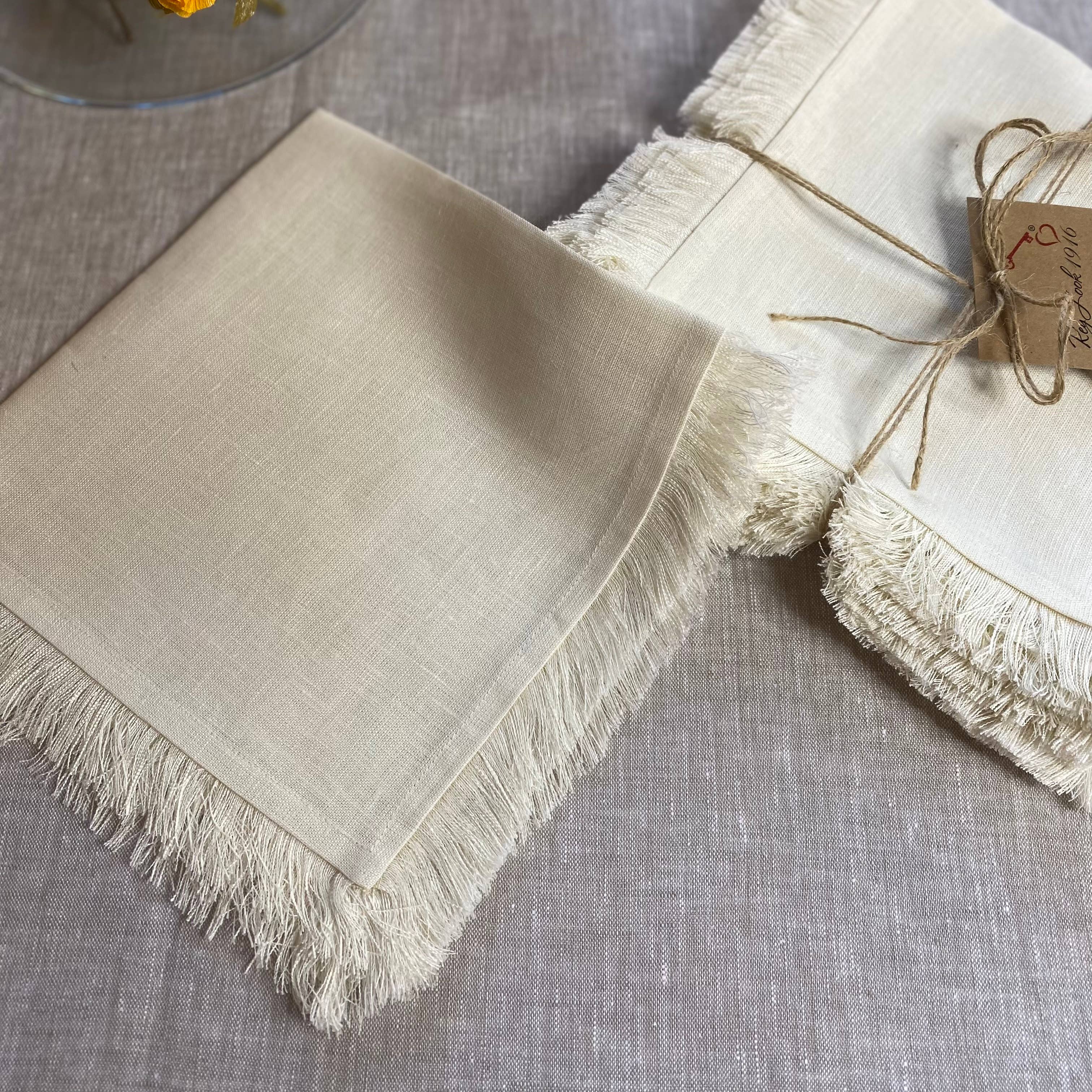 KEY LOOK1916 MILANO - Wholesale Dinner & Cloth Napkin - Linen napkins with fringes8