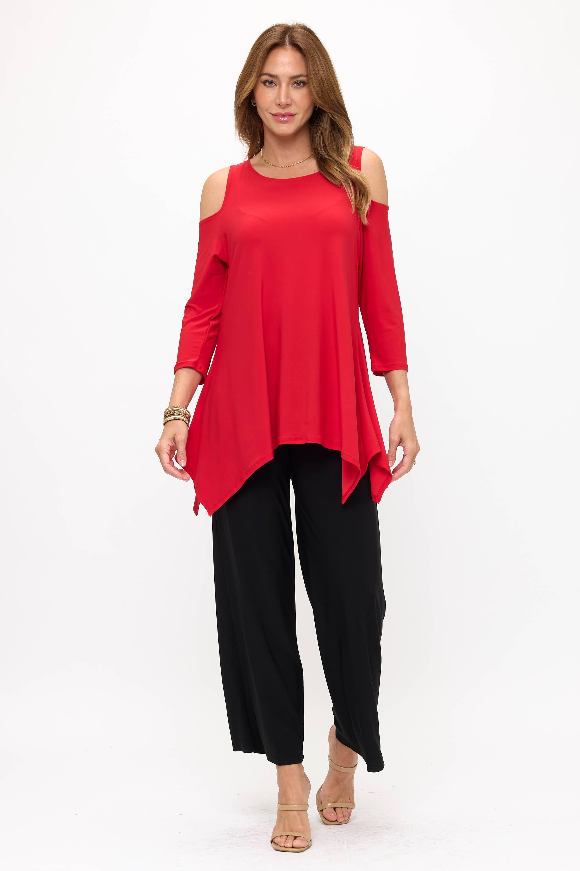 Jostar - Vente Tunique – femme - haut à épaules dénudées effet morsure de requin-3093HT-QRS112