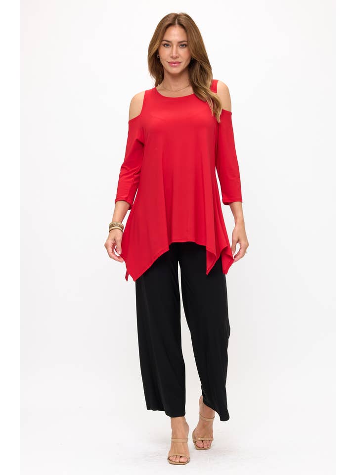 Jostar - Vente Tunique – femme - haut à épaules dénudées effet morsure de requin-3093HT-QRS112