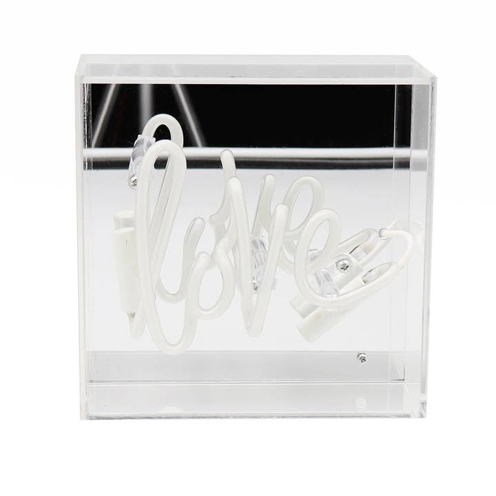 Pink 'Love' Mini Glass Neon Sign for wholesale on Faire3