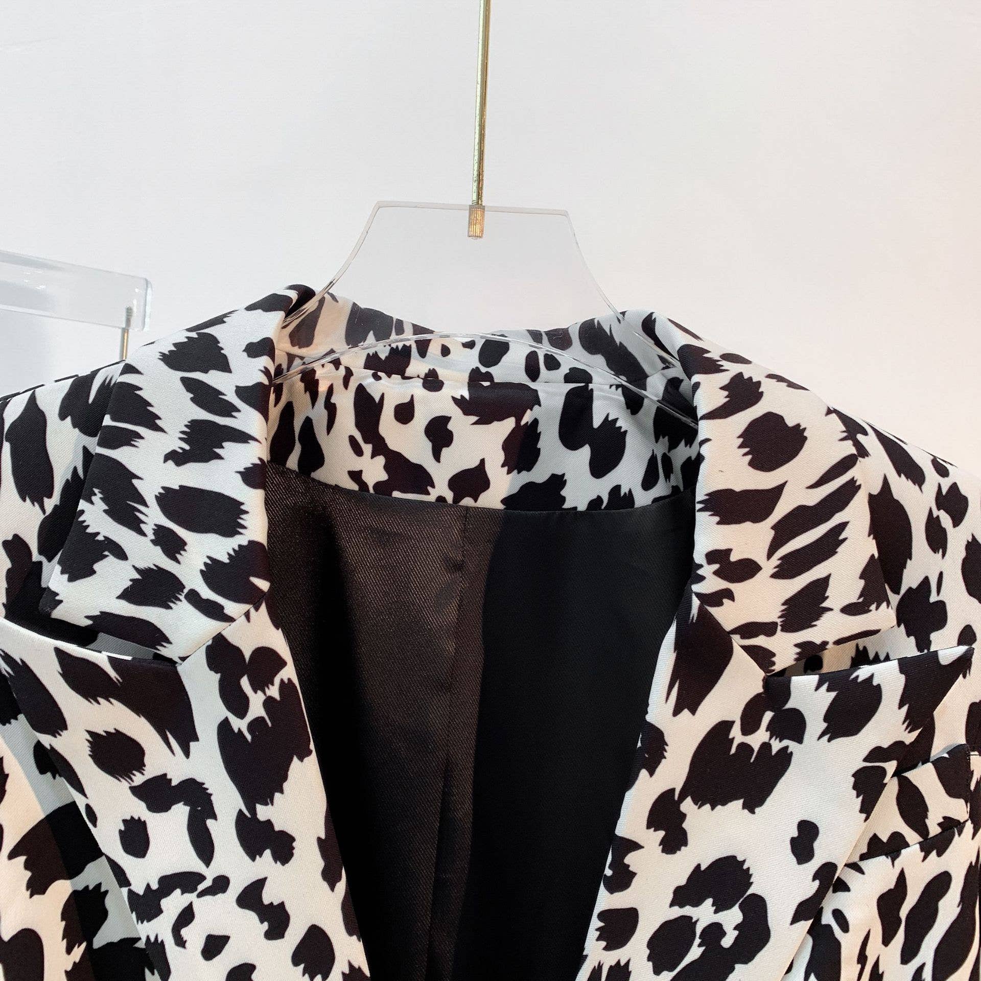 Noir BL043L Blazer à imprimé léopard Blazer à imprimé dégradé décontracté en vente sur Faire6