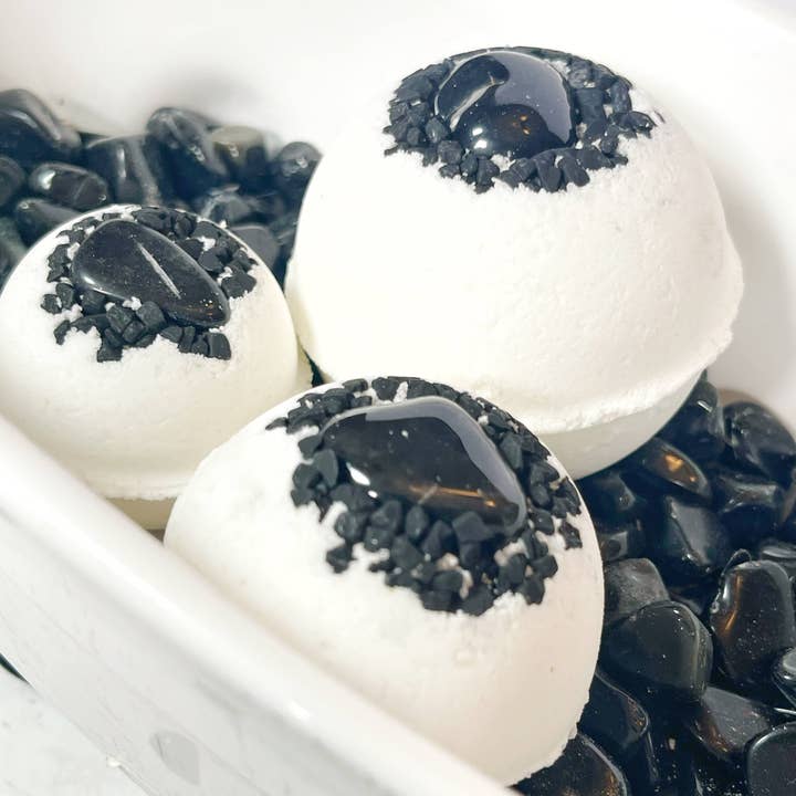 Rage Gems & Jewelry - Wholesale Bath Bomb/Fizz - Obsidian & Black Lava Salt Bath Bomb