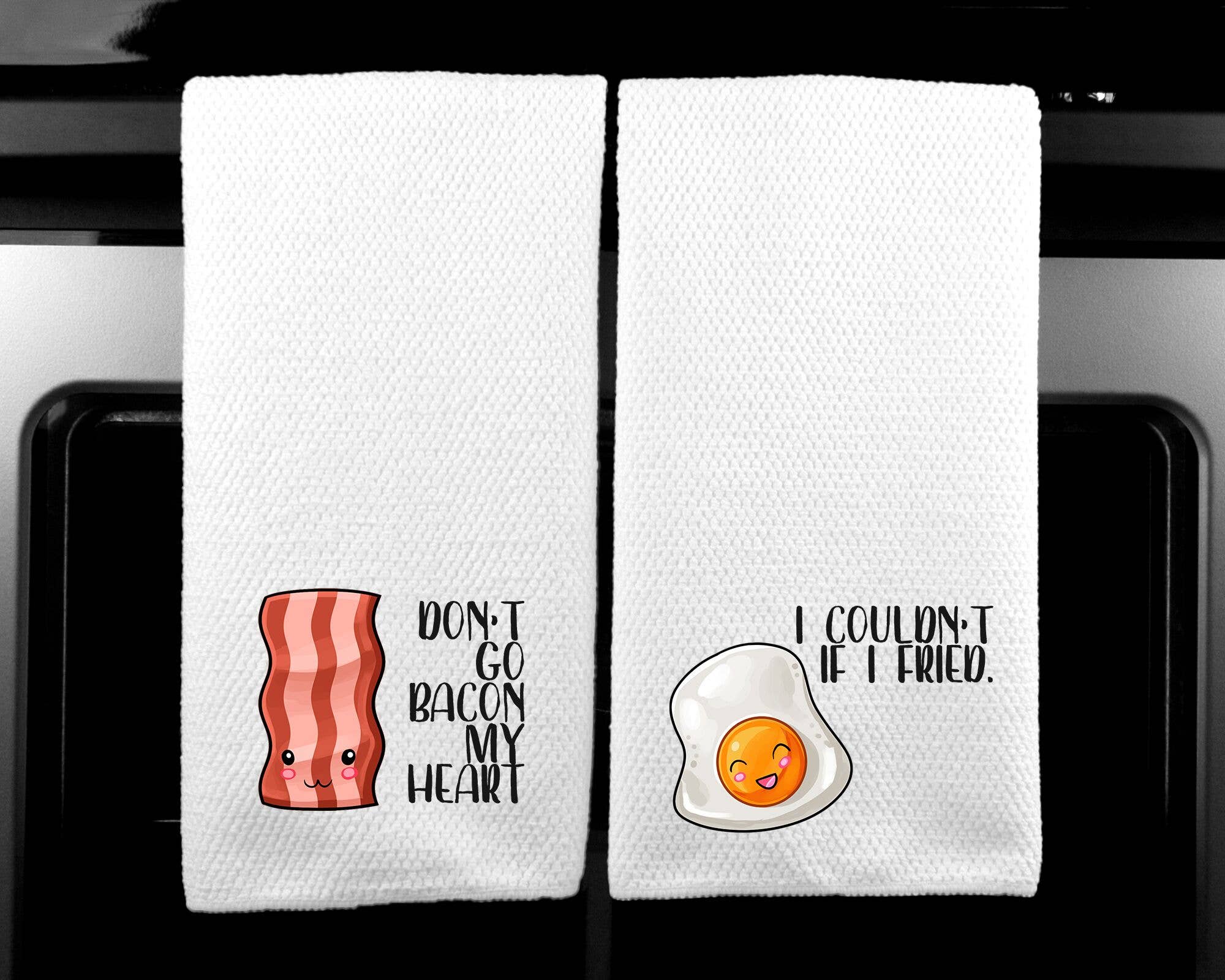 Dasha Alexander - Wholesale Tea Towel - Bacon Egg Set of 2 Microfiber Kitchen Towel0