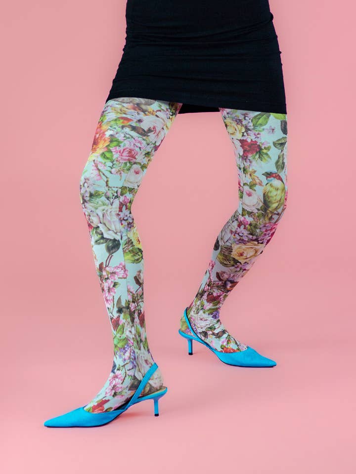 SWEET PARIPE – Großhandel Strumpfhose – Damen – Vögel und Blumen Strumpfhose