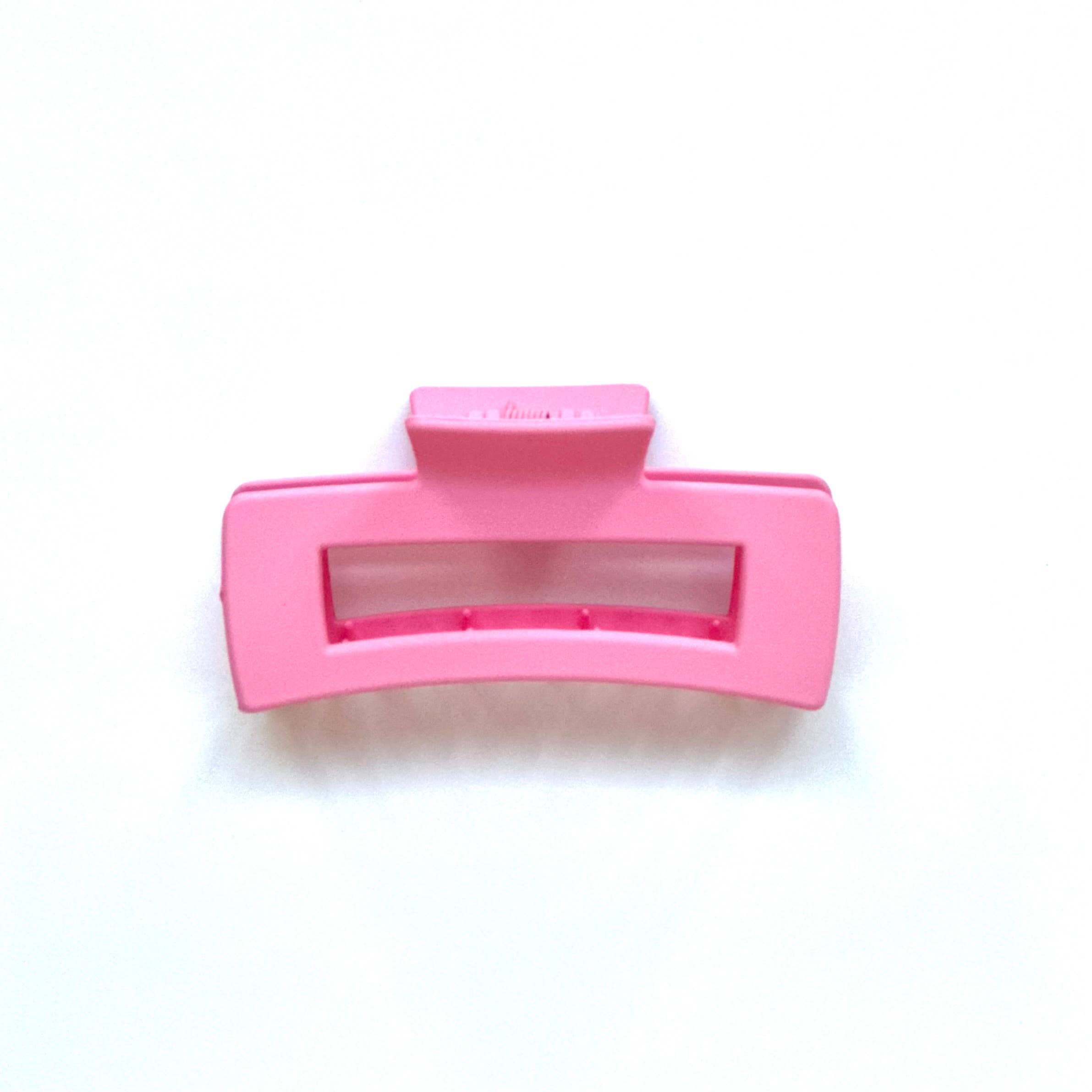 iconic mi – Großhandel Haarclip – Damen – Jumbo Haarklammer mit rechteckigem Ausschnitt, mattes Rosa1