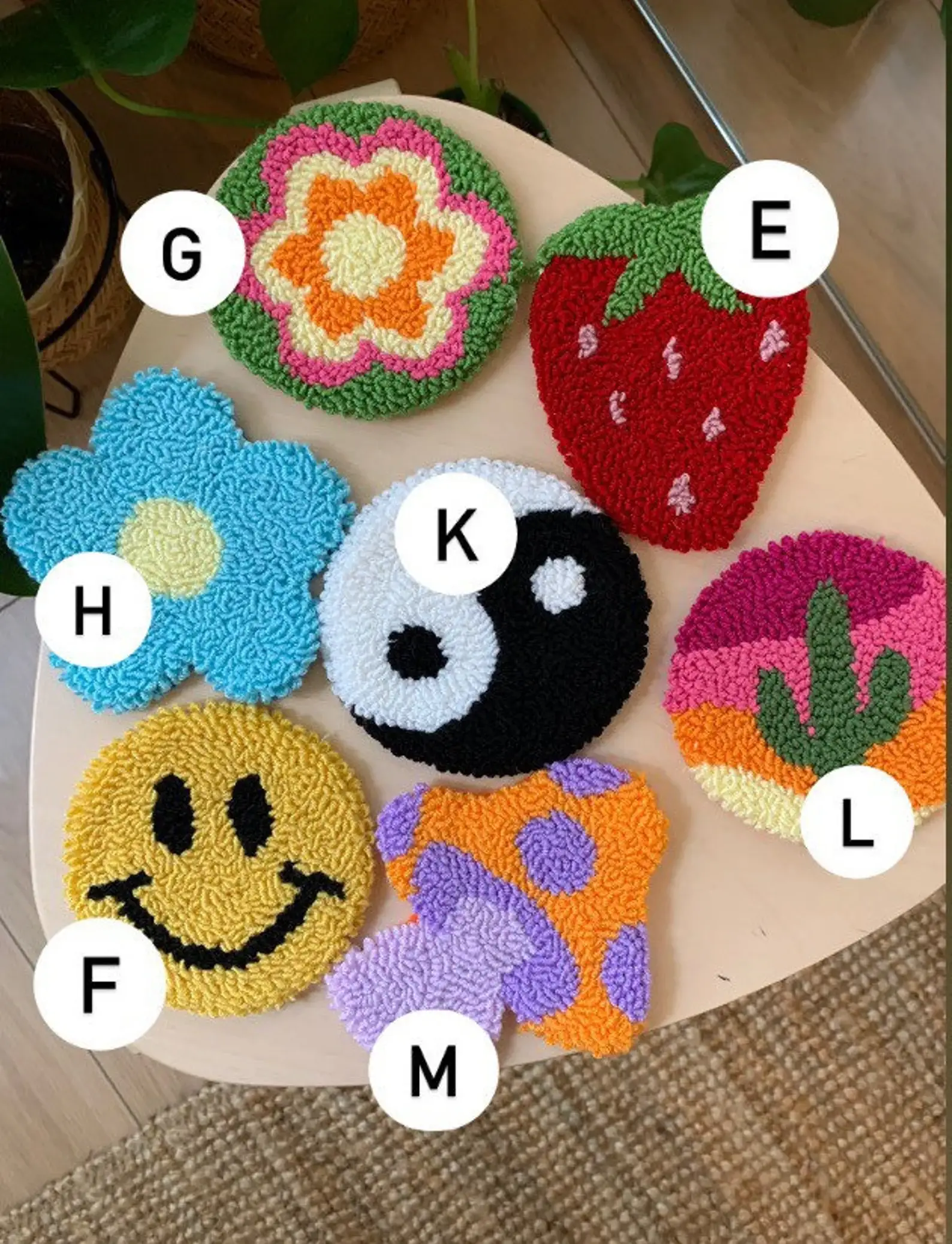 MUUDLAND - Wholesale Coasters - Coffee Coasters, Punch Needle Art, Punch Needle Mug Rug4