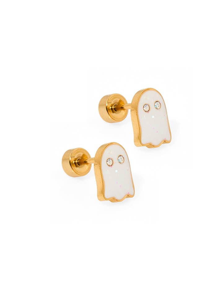 Screwback Stud Earrings - Ghost for wholesale by LINNY CO
