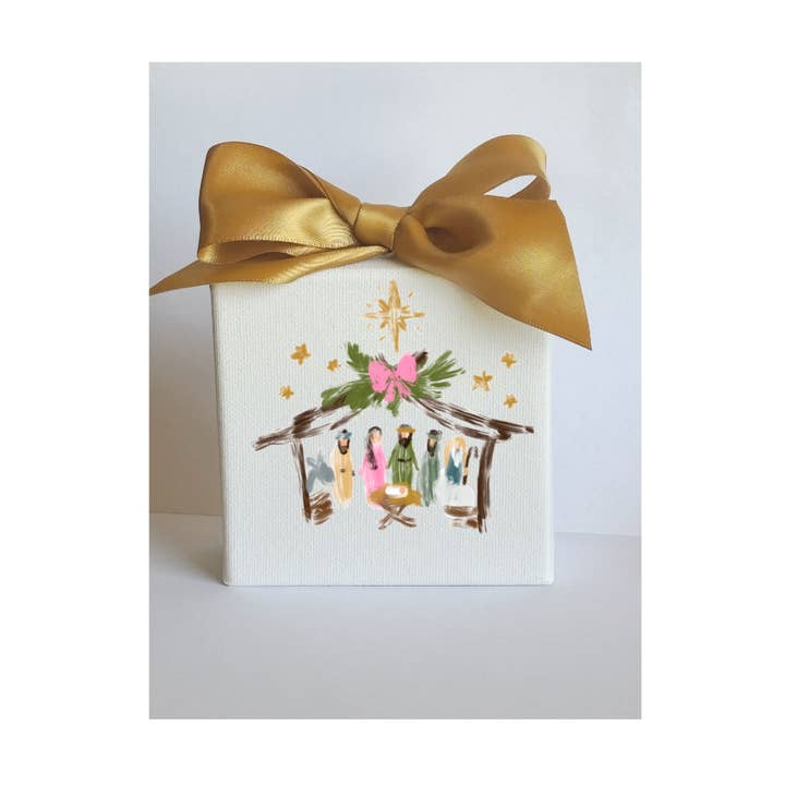 Watercolor Christmas Nativity Canvas Art for wholesale by Rouge 225