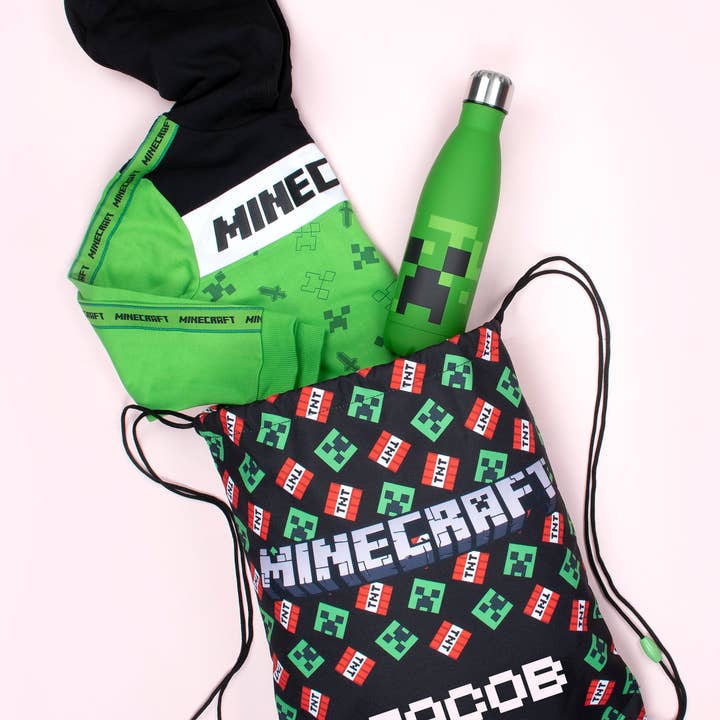 Fringoo Group Ltd - Wholesale Drawstring Bag - Kids - MINECRAFT Personalised Drawstring Bag - TNT/Creeper