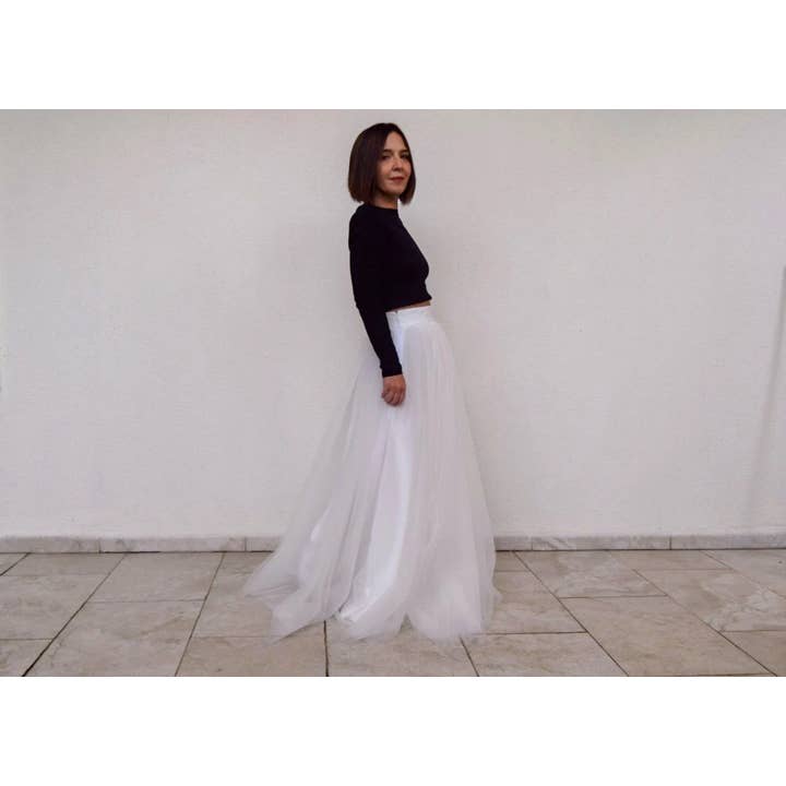 Modayladans - Wholesale Skirt - Women's - Long Voluminous Tulle Tutu Wedding Floor Length High4