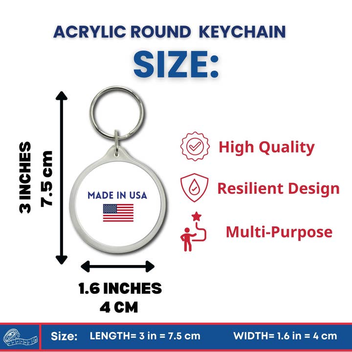 Worldwide Souvenirs – wholesale Nyckelring - Unisex – Rund akrylnyckelring - Delstatsflagga Washington - USA
