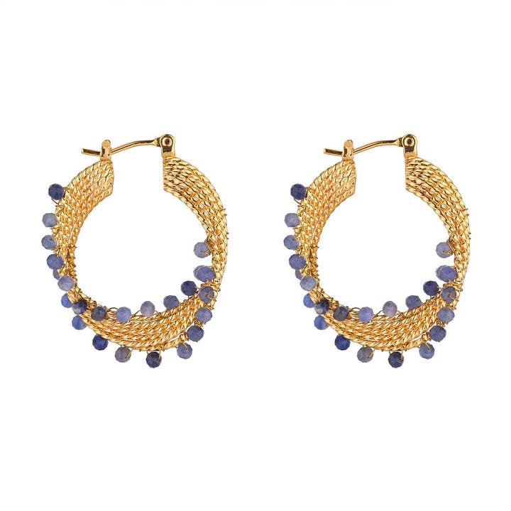 Spiral Blue Earrings for wholesale by Knight & Day Jewellery