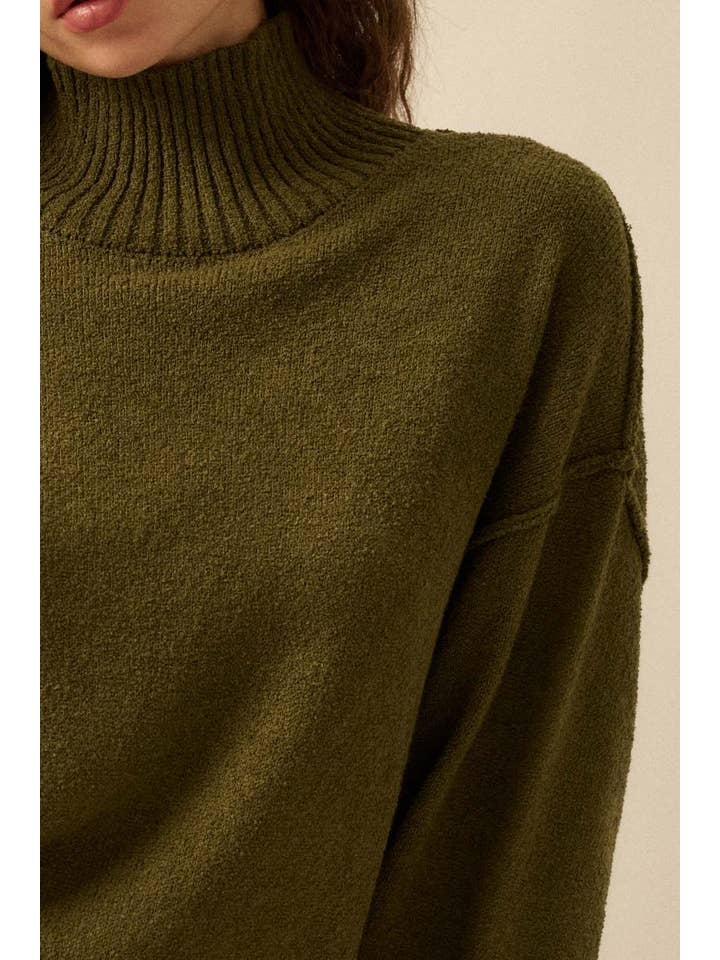 Promesa USA – wholesale Pullovertröja - Dam – Texturerad stickad tröja med synliga sömmar och hög krage7