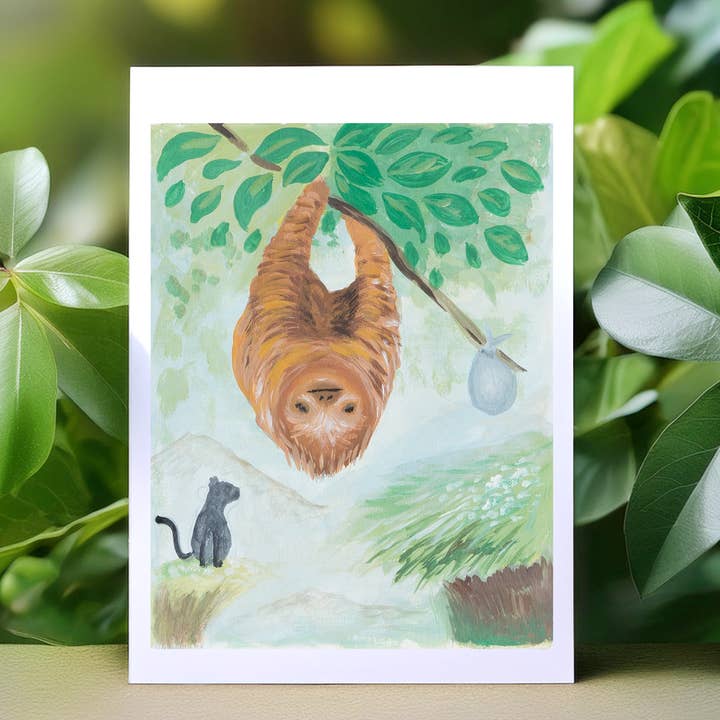 Sloth Tarot Major Arcana Greeting Card - 0 The Fool for wholesale by Bonzo