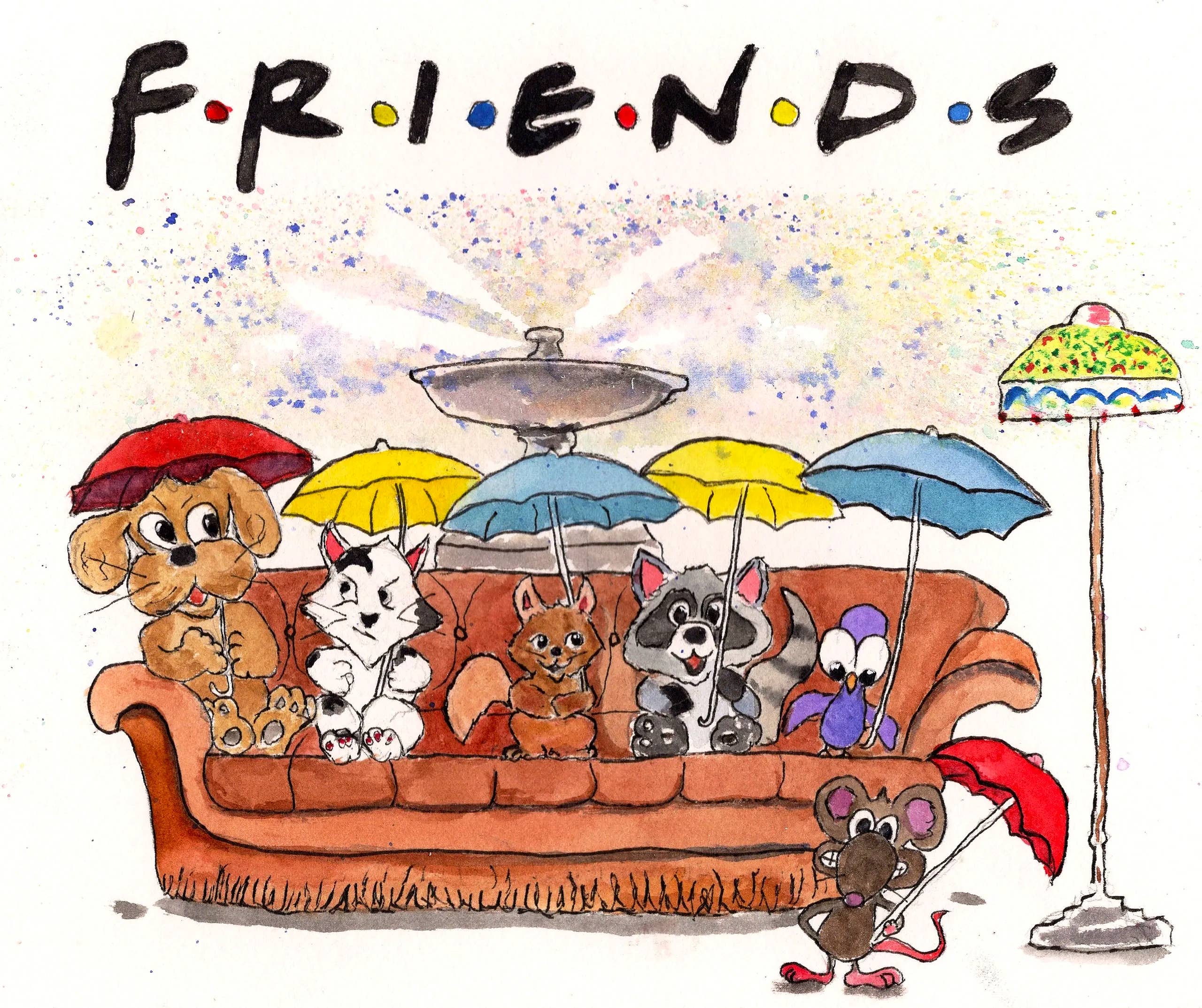 Johnnerdraws - Wholesale Friendship Card - F.R.I.E.N.D.S : I'll be there for you-Handmade Greeting Card1