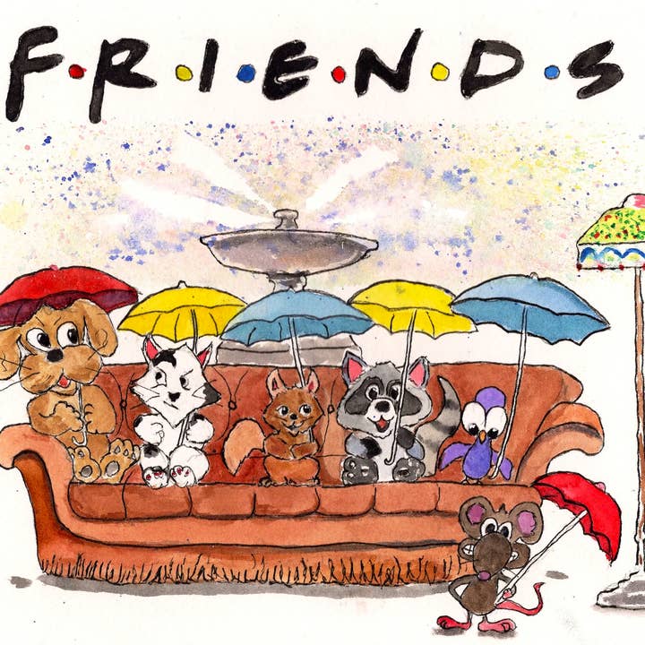 Johnnerdraws - Wholesale Friendship Card - F.R.I.E.N.D.S : I'll be there for you-Handmade Greeting Card1