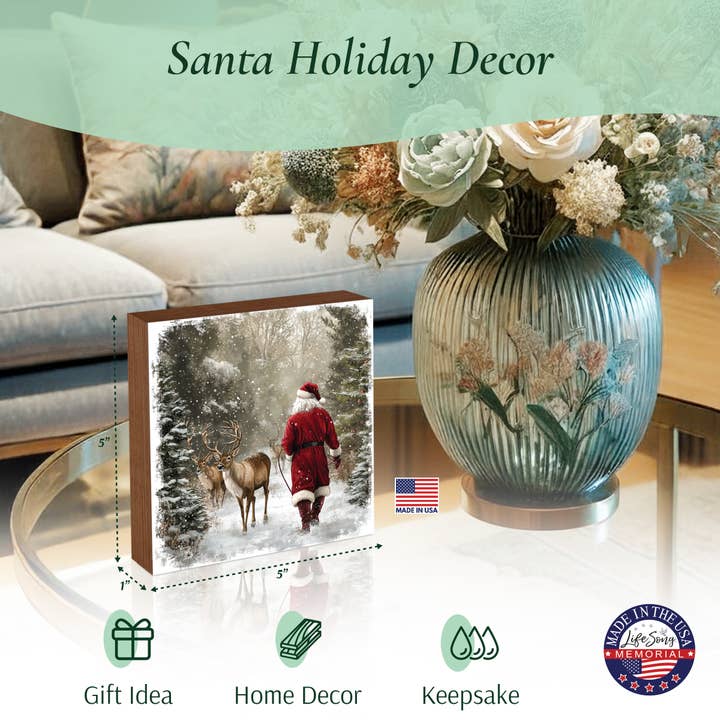 LifeSong Milestones - Wholesale Christmas Decoration - Rustic Wooden Santa Claus Christmas Shelf Sitter Decor4