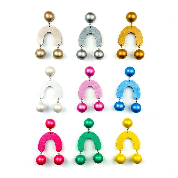 Boucles d'oreilles en bois pour la vente par rosie + belle