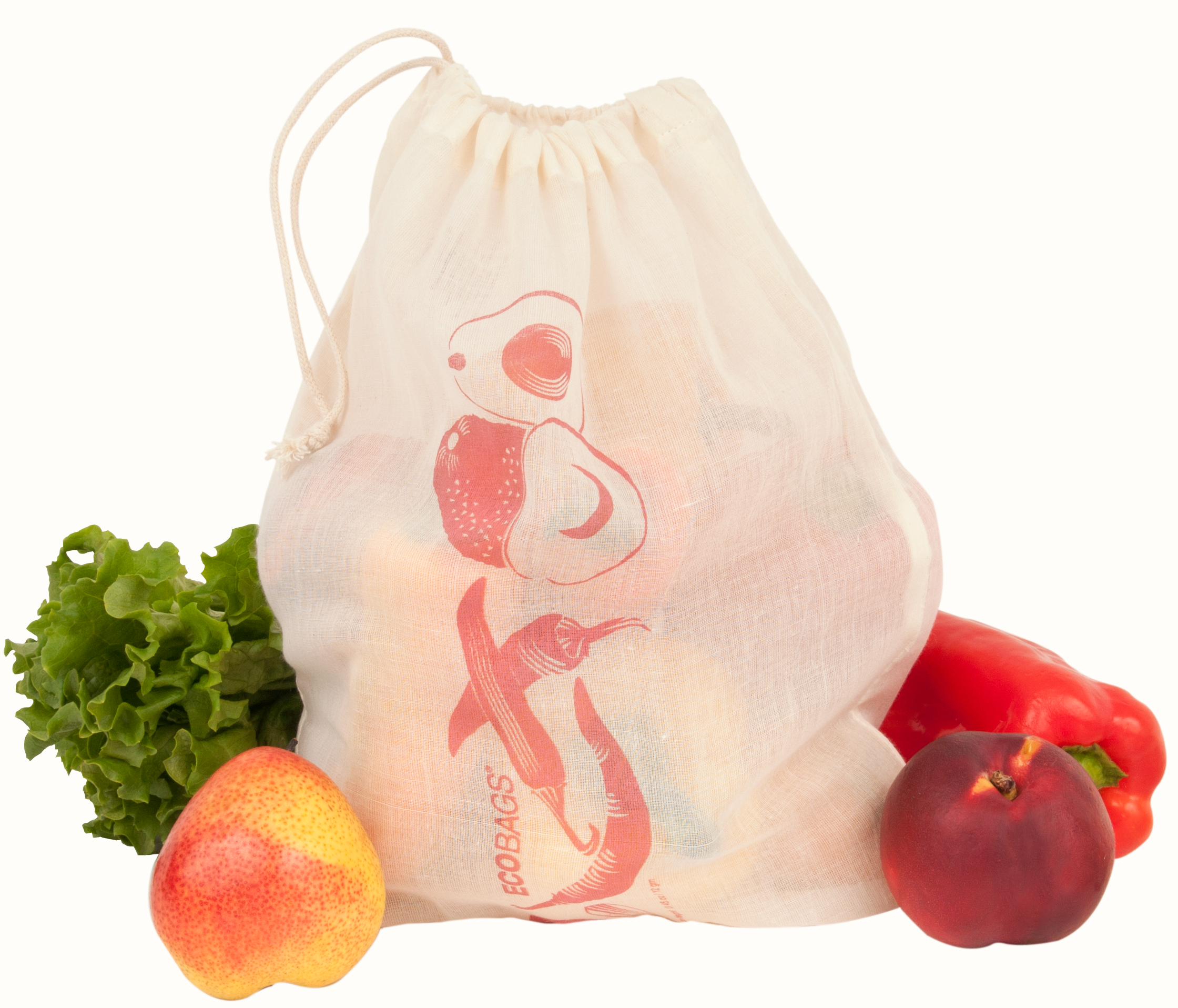 ECOBAGS - Wholesale Kruidenierswinkel/boodschappentas - Herbruikbare groentezakken van biologisch katoen met print - 3 stuks8