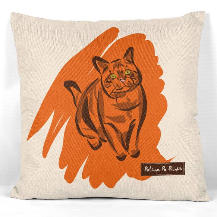 Kissenbezug mit Katzenmotiv, Kätzchen-Kissen, Sofakissenbezug für den Großhandel von Polina Po Prints