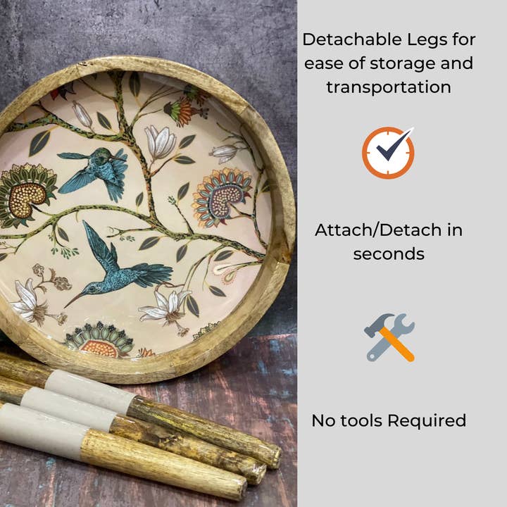 Hartsmede - Wholesale Side Table - Handmade Side Table Removable Legs Hummingbird Tray Table25