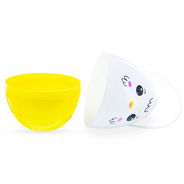 BestPysanky - Wholesale Decorative Tabletop Object - Large Chick Jumbo Size White and Yellow Plastic Easter Egg